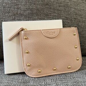 Chloe Parfume Flat Pouch Small Beige New Authentic